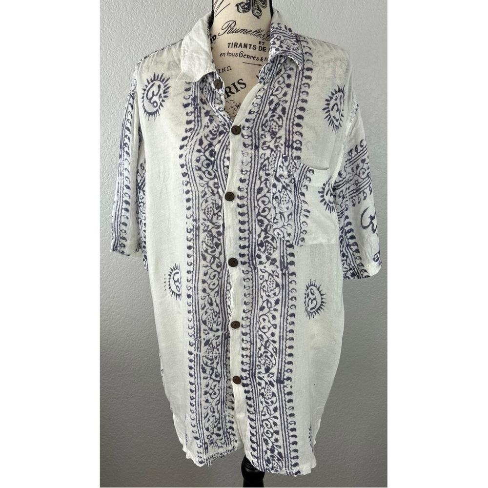 Lakhay’s Collection Men's Cotton Short Sleeve Button Down Shirt, Large